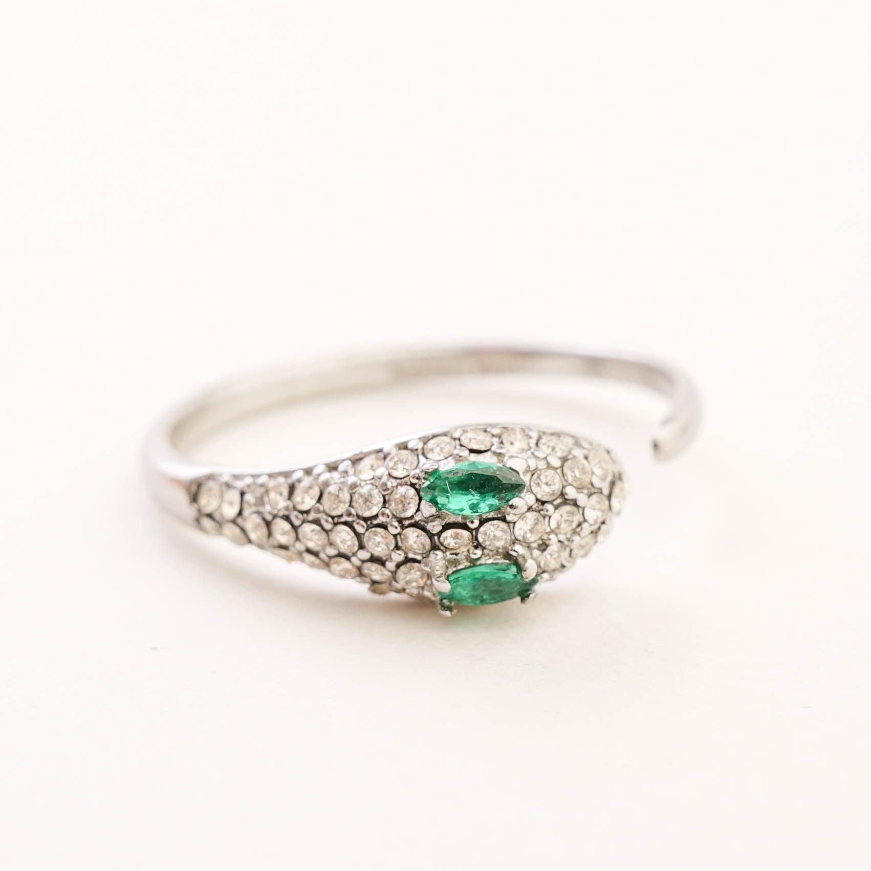 GREEN EYE SNAKE ADJUSTABLE RING - Lynott Jewellery