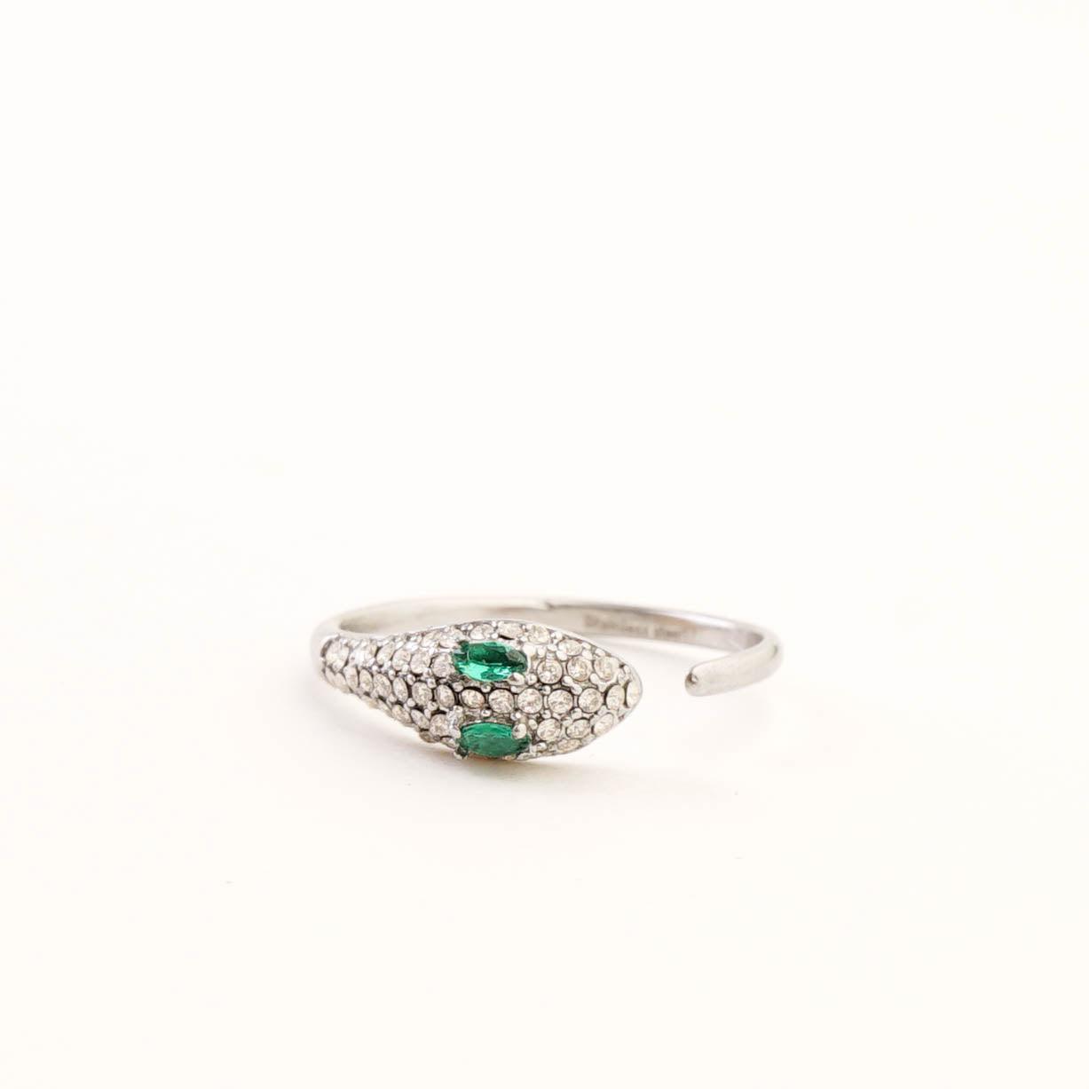 GREEN EYE SNAKE ADJUSTABLE RING - Lynott Jewellery