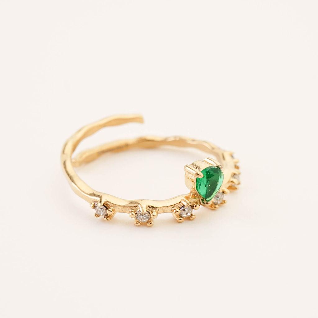 EMERALD PRINCESS ADJUSTABLE RING - Lynott Jewellery