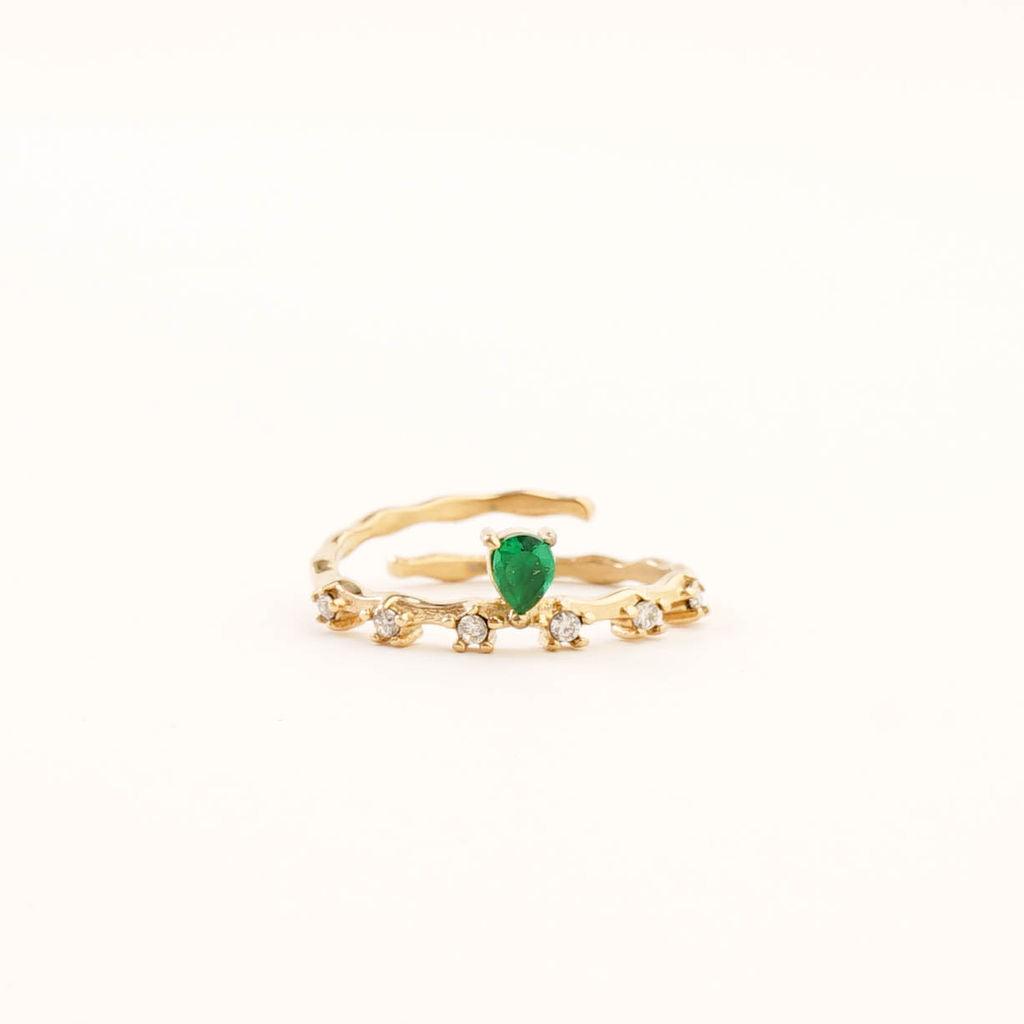 EMERALD PRINCESS ADJUSTABLE RING - Lynott Jewellery
