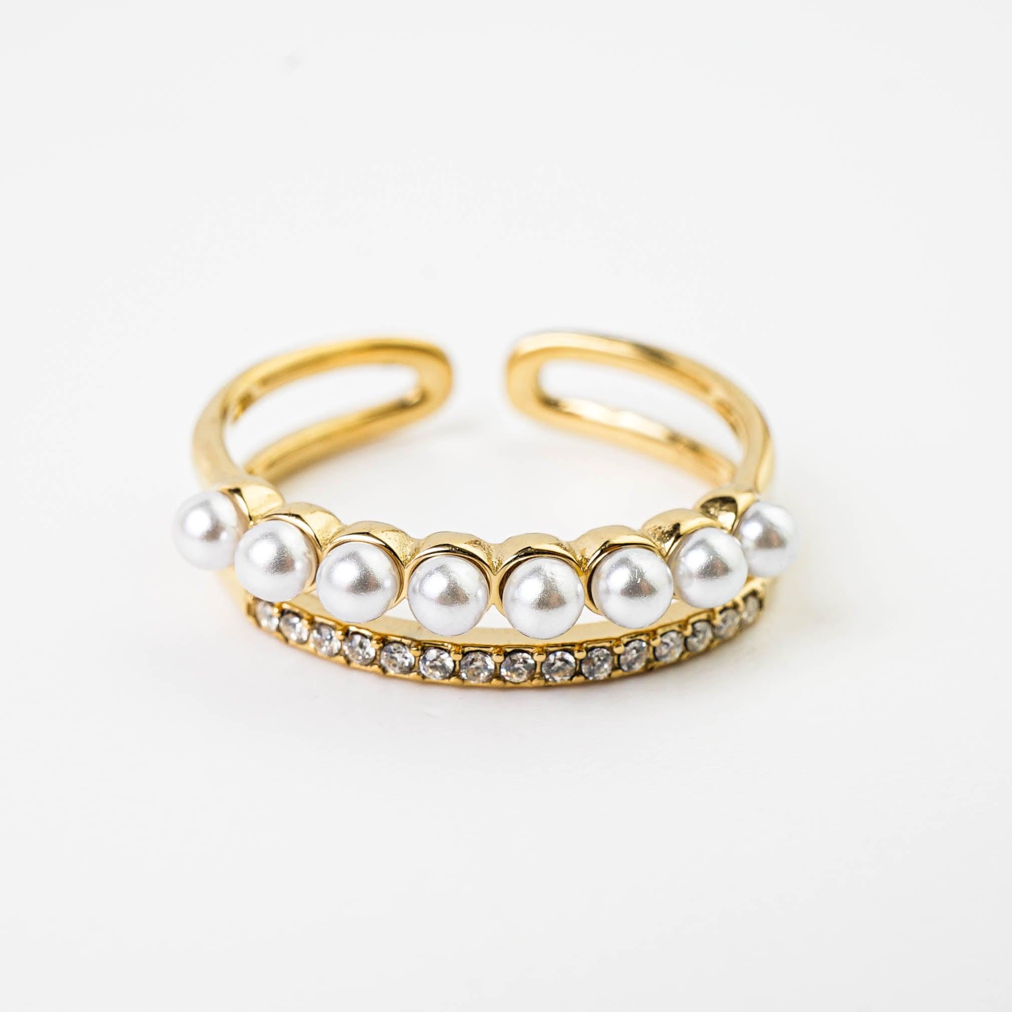 TWO TRACK PEARL RING - Lynott Jewellery
