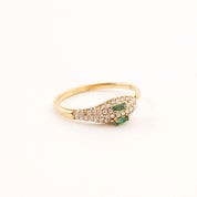 GREEN EYE SNAKE ADJUSTABLE RING - Lynott Jewellery