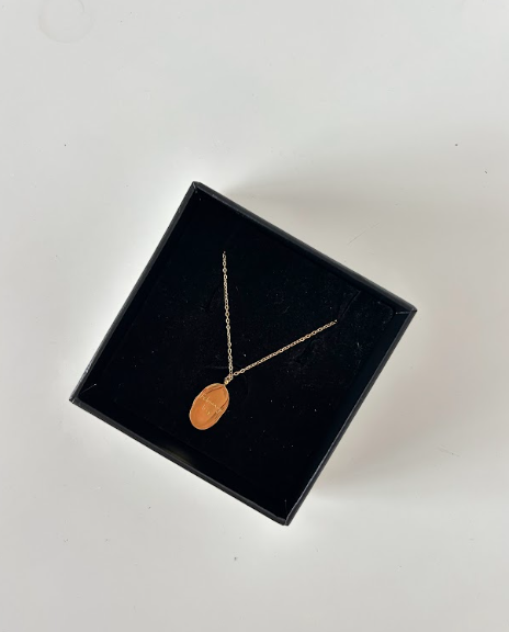 FEBRUARY OVAL DISC NECKLACE - The Vault