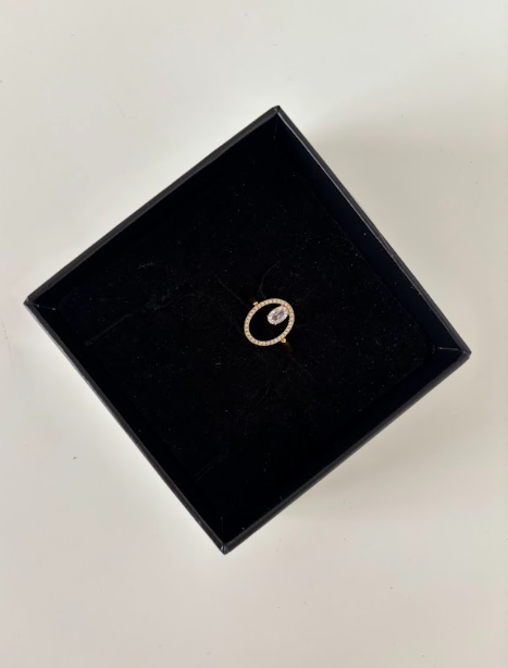 MINI DIAMOND OVAL ADJUSTABLE RING - The Vault