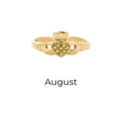 HEART CROWN CLADDAGH BIRTHSTONE ADJUSTABLE RING