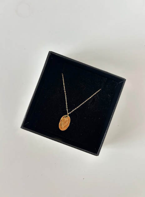 FEBRUARY OVAL DISC NECKLACE - The Vault