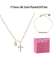 Cross Initial Necklace Gift Set (Cross Initial Necklace + Linear Luxe Bracelet + Gift Box)