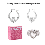 Silver Chunky Claddagh Earrings & Ring (Boxed Gift Set)