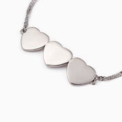 ALWAYS IN THREES  ENGRAVABLE HEART BAR BRACELET