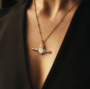 SAOIRSE CLADDAGH T BAR NECKLACE