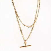 BILLIE DOUBLE LAYER T BAR CHAIN NECKLACE - Lynott Jewellery