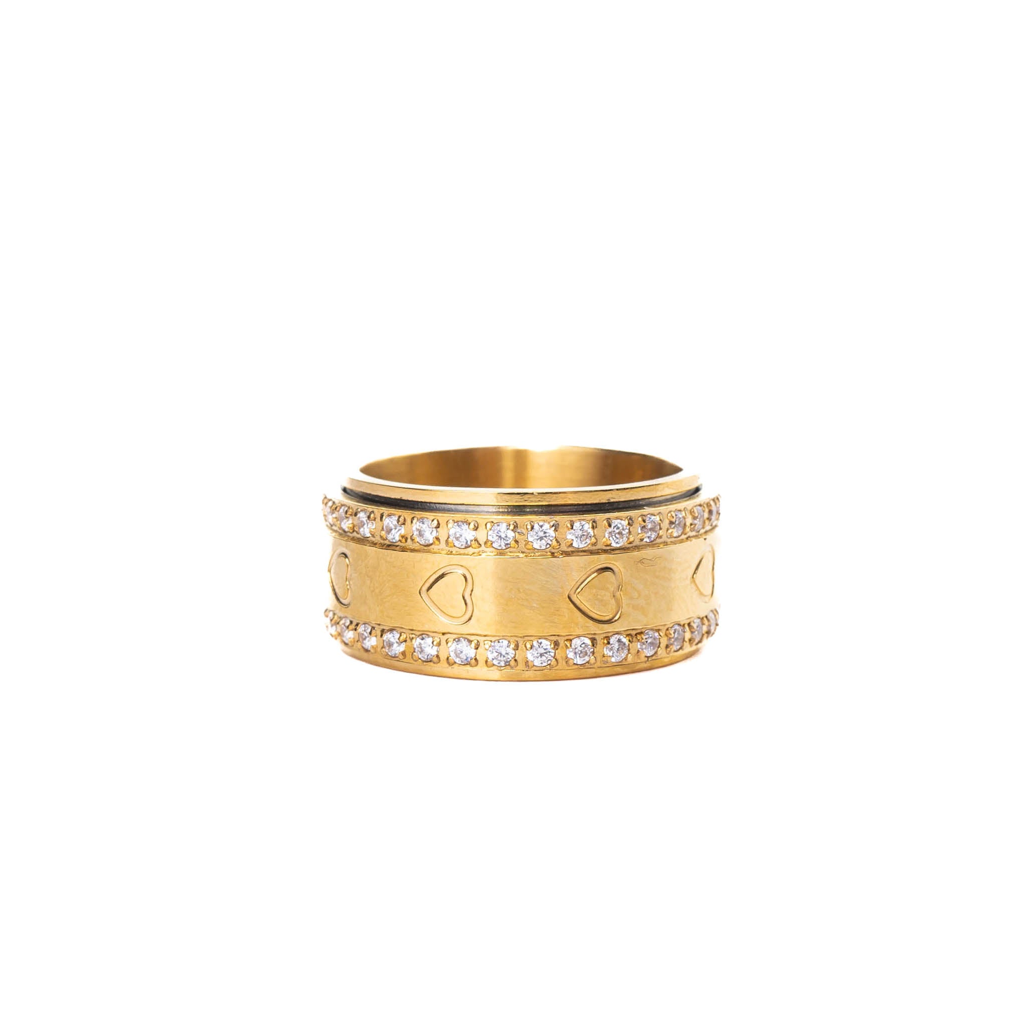 CUPID HEART CRYSTAL SPINNING RING
