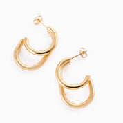 LAYERED POLLY HOOP best gold plated tarnish and water resistant piece by Irish Jewellery brand - Lynott Jewellery