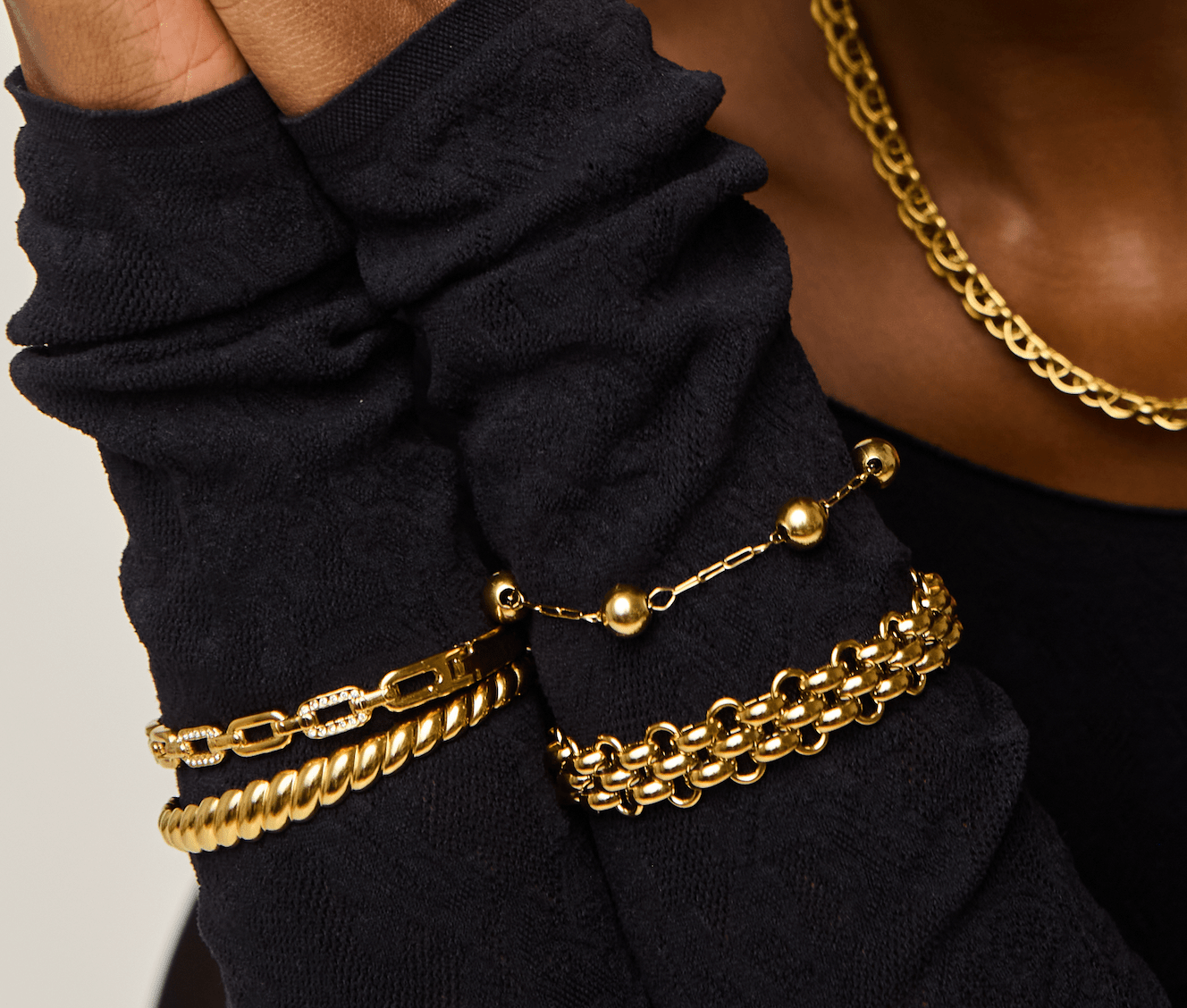 KATJIA MIA LUSTRE BANGLE best gold plated tarnish and water resistant piece by Irish Jewellery brand - Lynott Jewellery