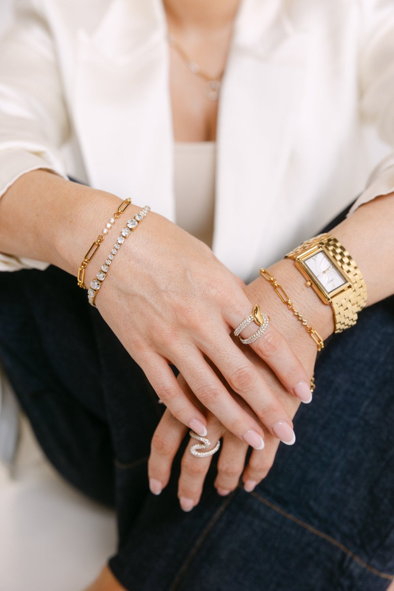 RACHEL GORRY - LEXI TENNIS BRACELET best gold plated tarnish and water resistant piece by Irish Jewellery brand - Lynott Jewellery