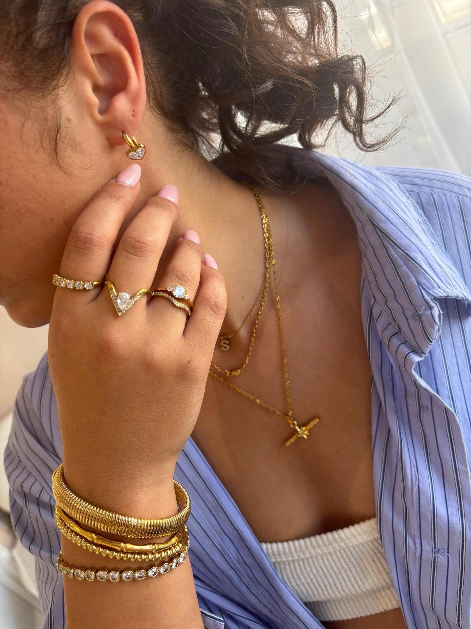 Statement Layers Set best gold plated tarnish and water resistant piece by Irish Jewellery brand - Lynott Jewellery