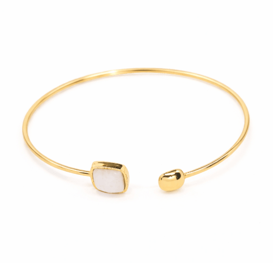 KATJIA MIA OPALITE BANGLE best gold plated tarnish and water resistant piece by Irish Jewellery brand - Lynott Jewellery
