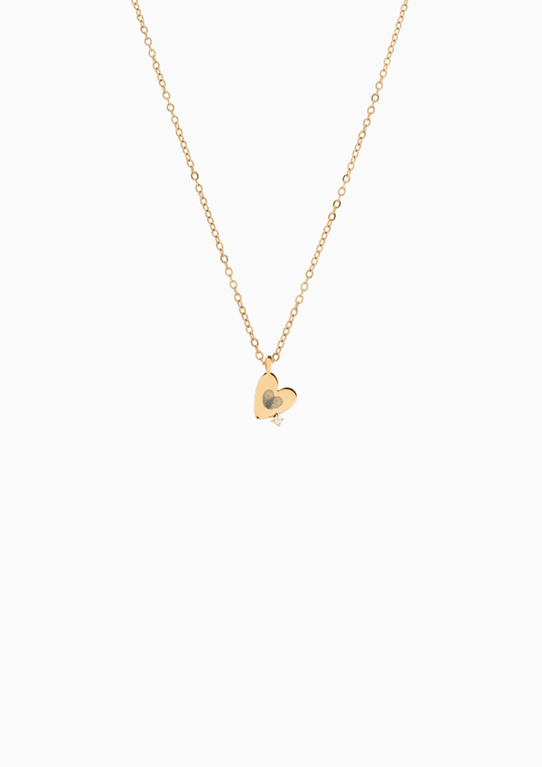 RACHEL GORRY - EMILY LOVE HEART ENGRAVABLE NECKLACE best gold plated tarnish and water resistant piece by Irish Jewellery brand - Lynott Jewellery