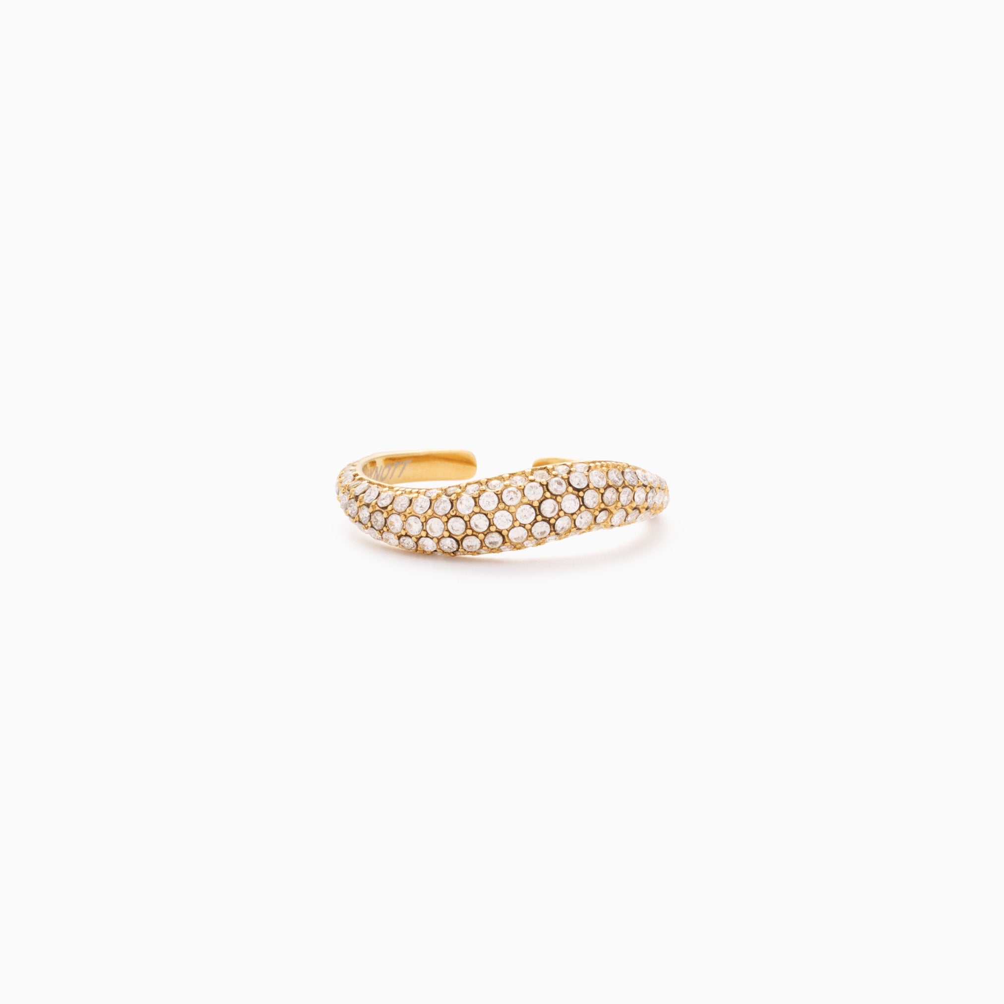 RACHEL GORRY - AVA ADJUSTBALE CURVED RING best gold plated tarnish and water resistant piece by Irish Jewellery brand - Lynott Jewellery