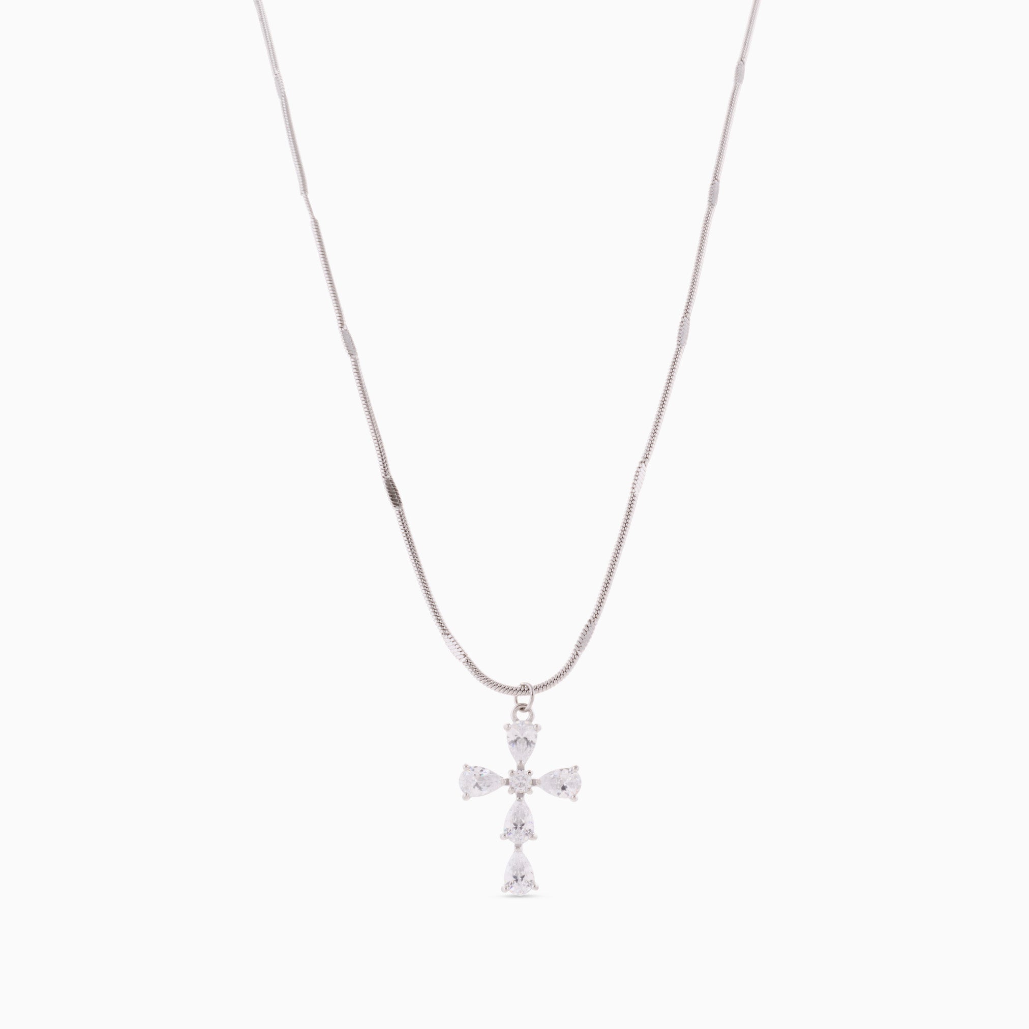 Silver Cross Necklace + Dainty Necklace (2 Piece Boxed Gift Set) best gold plated tarnish and water resistant piece by Irish Jewellery brand - Lynott Jewellery