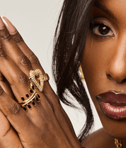 KATJA MIA ONYX THROWN ADJUSTABLE RING best gold plated tarnish and water resistant piece by Irish Jewellery brand - Lynott Jewellery