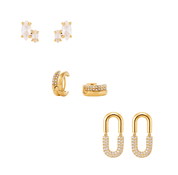 Modern Muse Earring Set best gold plated tarnish and water resistant piece by Irish Jewellery brand - Lynott Jewellery