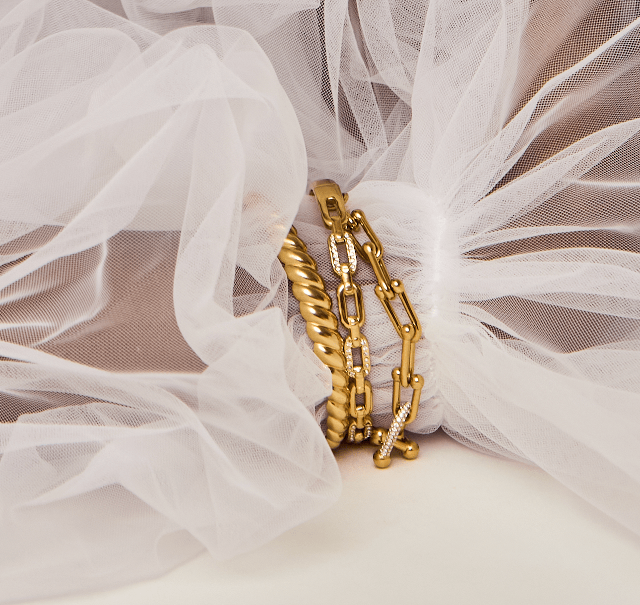 KATJA MIA LUSTRE CHUNKY BRACELET best gold plated tarnish and water resistant piece by Irish Jewellery brand - Lynott Jewellery