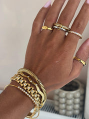 Soft Luxe Ring Set best gold plated tarnish and water resistant piece by Irish Jewellery brand - Lynott Jewellery