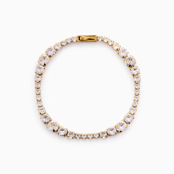 RACHEL GORRY - LEXI TENNIS BRACELET best gold plated tarnish and water resistant piece by Irish Jewellery brand - Lynott Jewellery