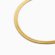 HERRINGBONE GOLD BRACELET best gold plated tarnish and water resistant piece by Irish Jewellery brand - Lynott Jewellery