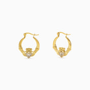 Gold Chunky Claddagh Earrings & Ring (Boxed Gift Set) best gold plated tarnish and water resistant piece by Irish Jewellery brand - Lynott Jewellery