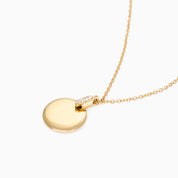 LOTTIE DISC ENGRAVABLE NECKLACE best gold plated tarnish and water resistant piece by Irish Jewellery brand - Lynott Jewellery