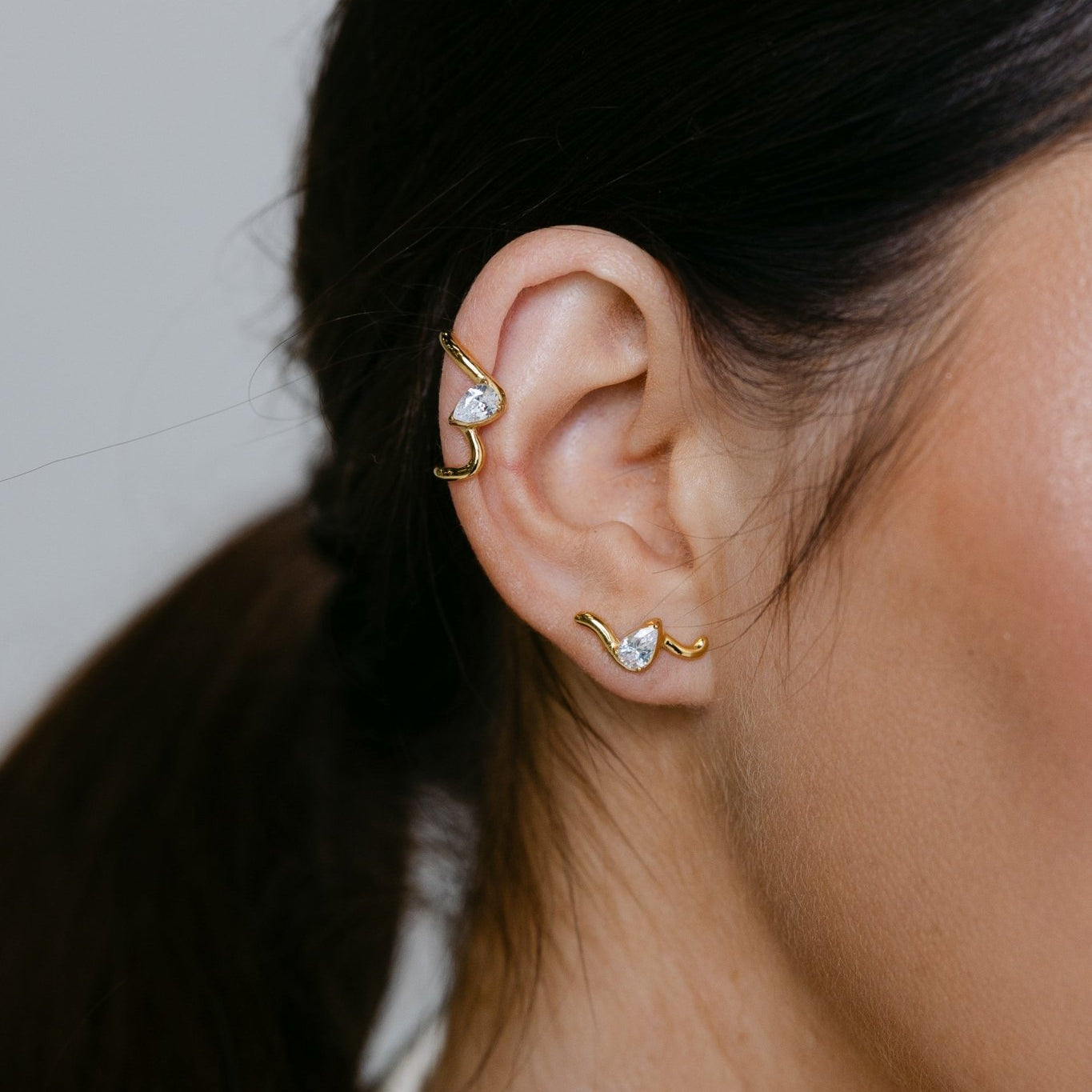 RACHEL GORRY - PAULA STUDS EARRINGS best gold plated tarnish and water resistant piece by Irish Jewellery brand - Lynott Jewellery