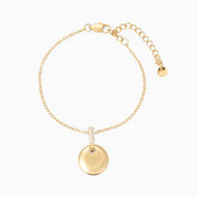 LOTTIE ENGRAVABLE DISC BRACELET best gold plated tarnish and water resistant piece by Irish Jewellery brand - Lynott Jewellery