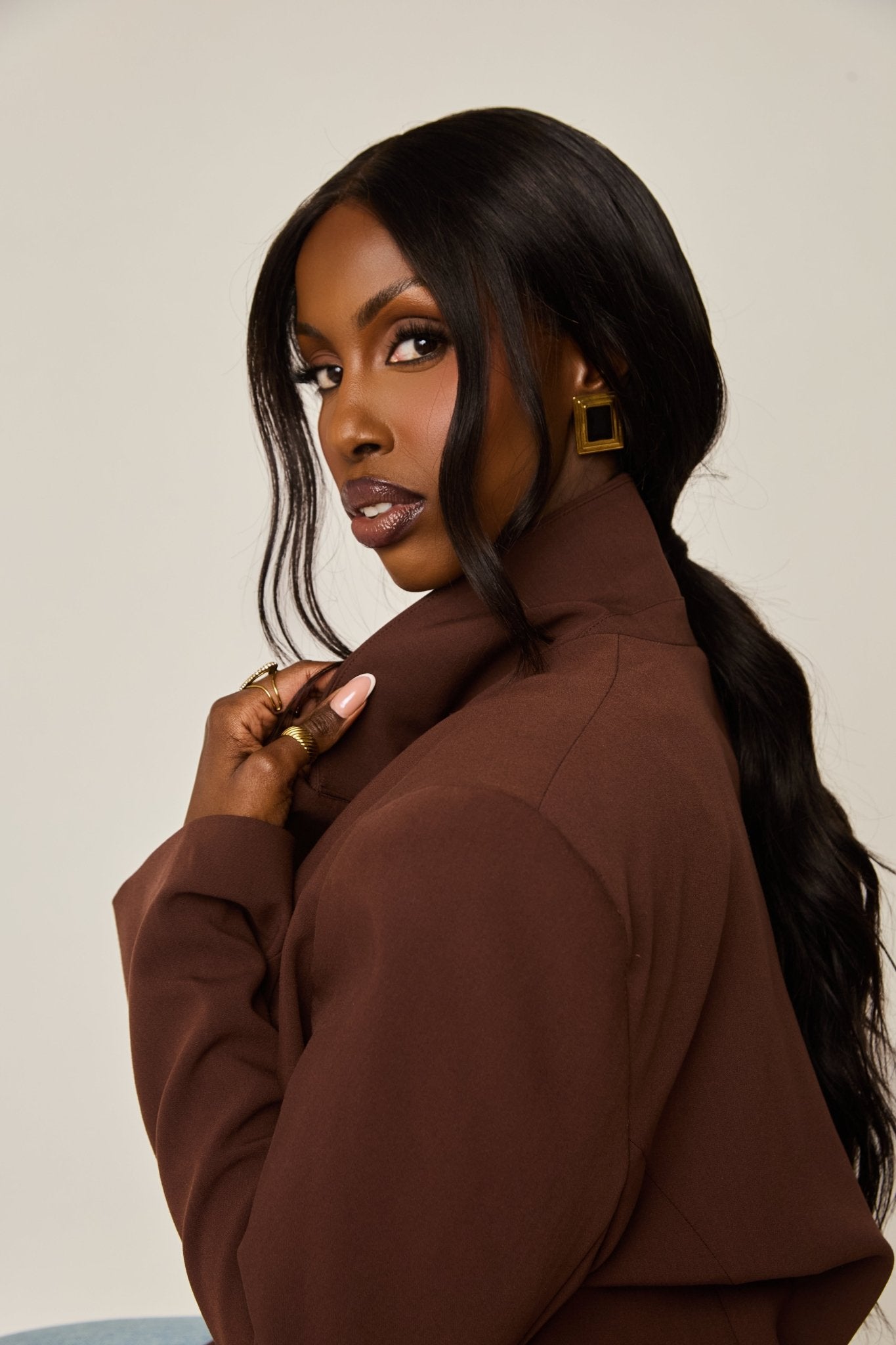 KATJA MIA ONYX SQUARE EARRINGS best gold plated tarnish and water resistant piece by Irish Jewellery brand - Lynott Jewellery