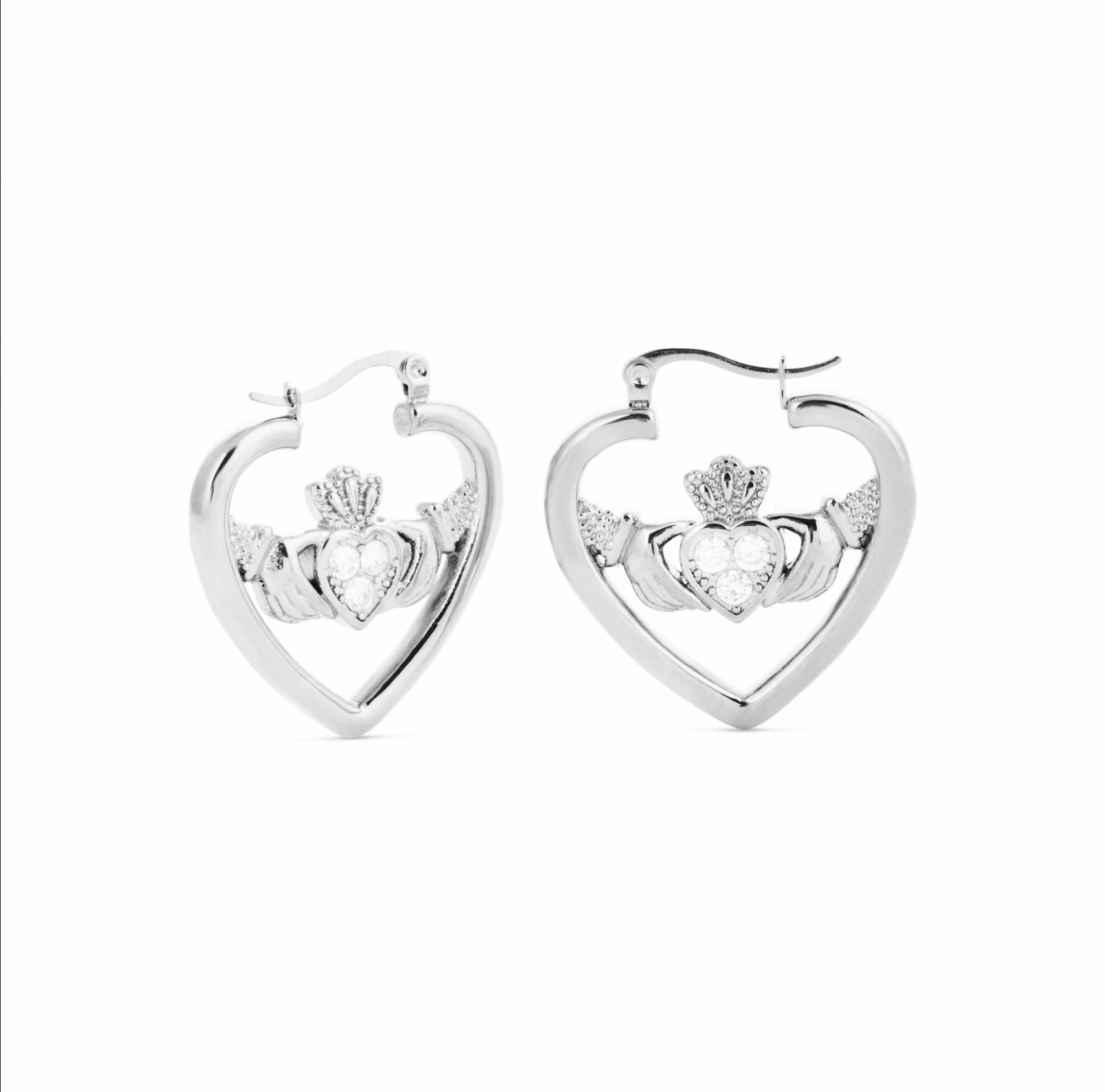RÍONA HEART CLADDAGH HOOPS